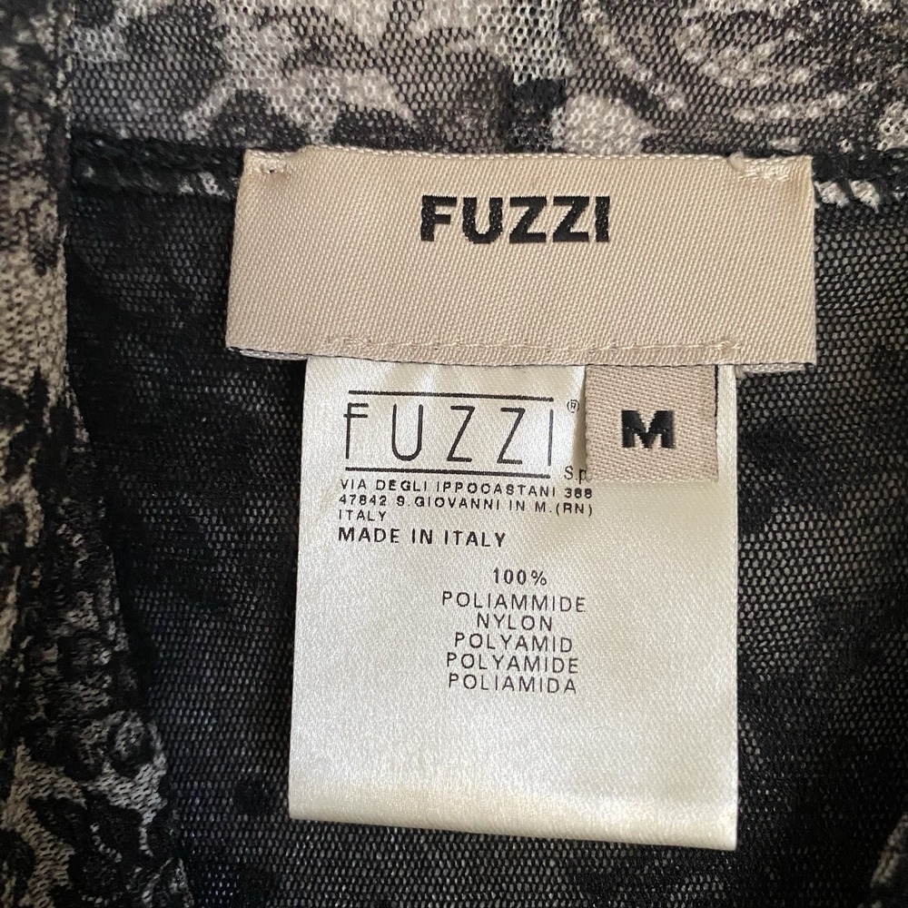 Fuzzi Mini Bodycon Dress M Black Floral Long Sleeve Gothic Dark Romance Y2K - Picture 5 of 9